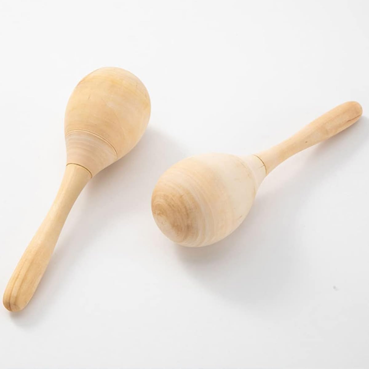 Loufy 10 Pièces Maracas Hochets à Percussion à Main Bricolage Maracas en Bois avec Son de Coup Net pour Cadeaux de Fête Musicale Facile à Utiliser