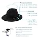FUNGORGT Women Classic Black Fedora Hat Belt Buckle Wool Wide Brim Fedora Hat