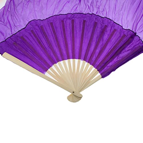 Éventails de danse en soie faits main dégradé blanc rose voiles traditionnels