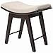 IWELL Vanity Stool with Rubberwood Legs, Makeup Bench Dressing Stool, Padded Cushioned Chair, Capacity 330lb, Piano Seat Brown SZD001Z