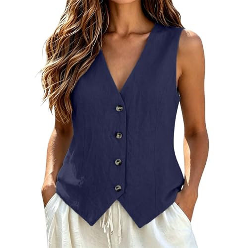 Coupe ample couleur unie gilets femme pour masquer les rondeurs au frais