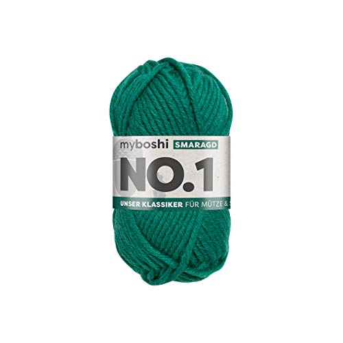 myboshi No1 - Schnellstrickgarn Häkel- & Strickwolle, 50g, 55m, Smaragd Grün