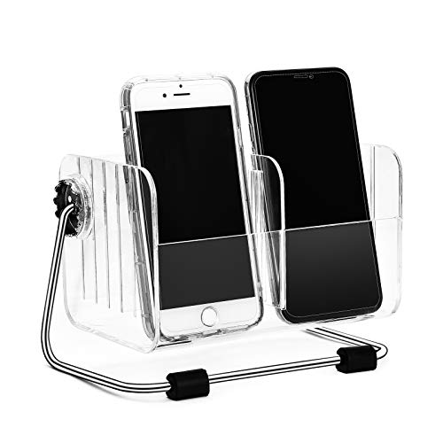 Pasutewel TV Remote Control Holder,360° Rotate Acrylic Clear Remote Control Organizer Caddy Storage Box with 6 Removable Case for Table Desk Bedside