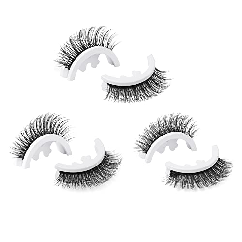 Self-Adhesive Eyelashes Natural Lashes Wispy Without Glue, Reusable False Eyelashes Extension 3 Styles Fake Eyelashes Soft Skin-Friendly Lashes Pack