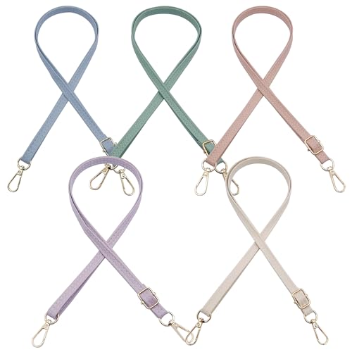 JMZLLRX Zapasowe uchwyty do torebki ze skóry PU, pastelowy kolor, regulowany pasek do torebki, torby na ramię, torba crossbody, zestaw do samodzielnego wykonania torebki, 5 szt