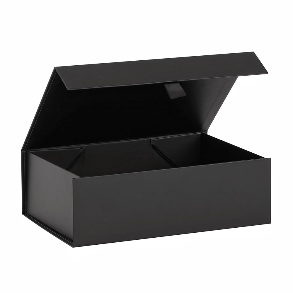 PLINJOY Black Gift Box for Presents 10.8x7.5x3.5 Inches Magnetic Gift Boxes with Lid Luxury Gift Box for Rectangle Collapsible for Bridesmaid, Wedding, Birthday Gift Packging โ image 1