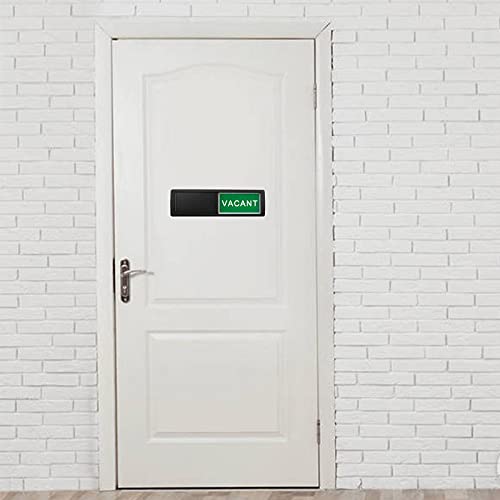 Image of Vacant Occupied Privacy Sign, Vacant Occupied Door Sign for Home Office Restroom Conference Hotels Hospital, Slider Door Indicator Tells Whether Room Vacant or Occupied, 7'' x 2'' - Black