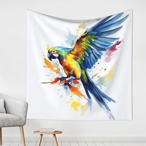 LHDGBWC Tapiz de loro volador para dormitorio, decoración de pared, tapices estéticos, 152 x 101 cm, decoración de pared, pósteres, tapiz bohemio para sala de estar, dormitorio, decoración del hogar