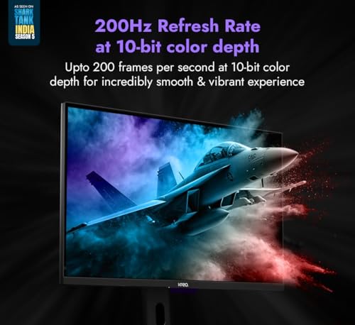 Image of Kreo Obsidian 27 Inch 2K QHD Gaming Monitor, 200Hz, 1ms, HDR10, FreeSync & G-Sync Compatible, 130% sRGB, 400 Nits, Adjustable Stand, Eye Comfort, Flicker Free, Made in India