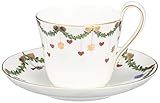 Royal Copenhagen 1017438 Star Fluted/XMAS Ober- Untertasse hoher Henkel, Porzellan, 240 milliliters, Mehrfarbig