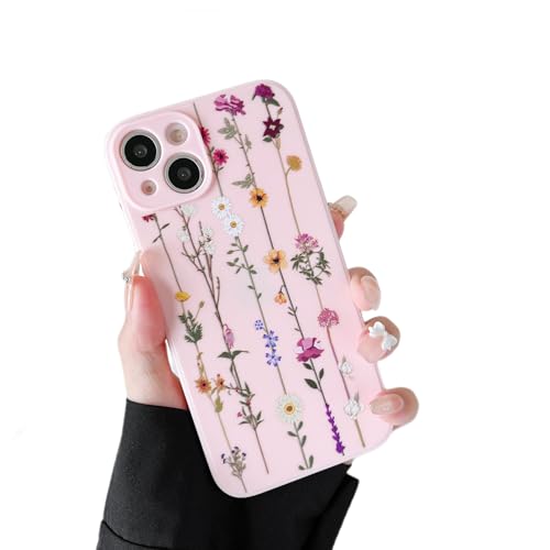 ZTOFERA Floral Case for iPhone 13,Cute Flower Pattern,Pink