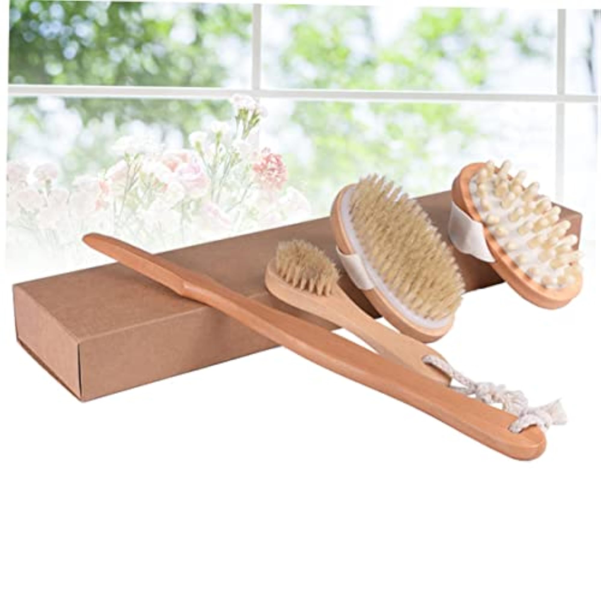 4pcs Bath Brush Set for Soft Exfoliating