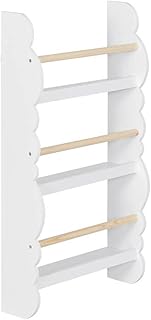 WOLTU Kids Bookcase Wall Shelf, 3 Tier Children\'s Bookshelf Storage Display Rack, Wooden Book Organizer for Children\'s Room, White