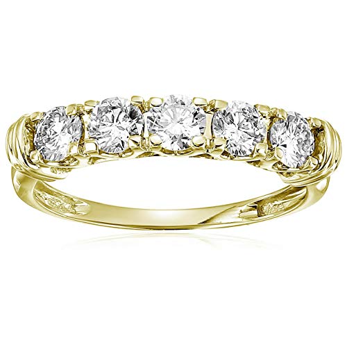 Imagen de 1 CT 5 piedra anillo de diamante 14 K oro blanco
