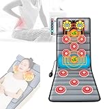 Esterilla De Masaje De Cuerpo Completo Con Calor,Con 30 Cabezales De Masaje Y Lámpara De Calor Terapéutica,Colchón De Masaje Con Calefacción,Plegable,Para Personas Mayores Y Familias,Grey