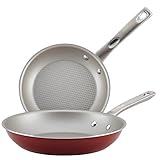 Ayesha Curry 10747 Porcelain Nonstick Skillet Twin Pack, Small, Sienna Red