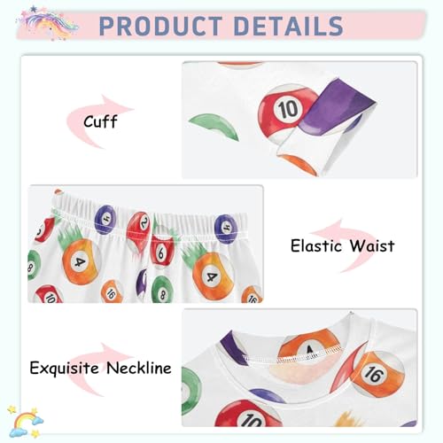 ODAWA Colorful Billiards Fall Outfits Baby Boy Girl 18M Footless Tee and Pant 2-piece Set4