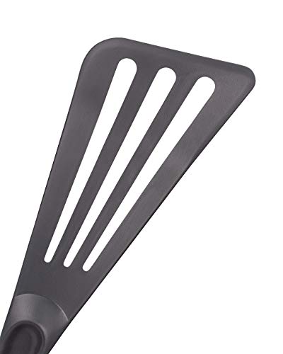 Matfer Bourgeat Exoglass® High Temperature Pelton Slotted Spatula, Professional Fish Turner, Safe for Nonstick Pans, Grey