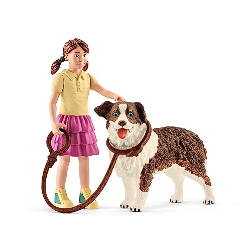 SCHLEICH Farm World | Hundehütte 42376 | Set inkl. Hütte, Mädchen Figur & Zubehör | tolles Geschenk für Jungen und Mädchen | Bauernhof Spielzeug ab 3 Jahre | 11 Teile | exklusiv bei Amazon