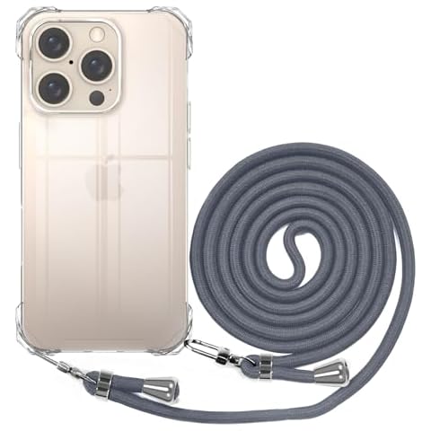 BEIMEITU for iPhone 16 Pro Lanyard Case, Crossbody Mobile Cover with Neck Cord Strap, Transparent Clear PC Crossbody Strap Phone Case for iPhone 16 Pro Cover