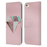 Sistema de cierre magnético Head Case Designs Licenciado Oficialmente LebensArt Rose Gold Diamond Diseños Surtidos Carcasa de Cuero Tipo Libro Compatible con Apple iPhone 6 / iPhone 6s