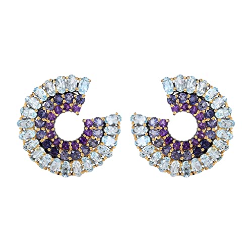 Boucles d'oreilles topaze bleue argent 925 anti-allergie, finies les irritations des oreilles