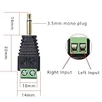 35mm-Mono-Male-to-2-Pin-Screw-TerminalGelrhonr-18-Inch-Stereo-TS-Audio-Plug-Screw-Block-Soldless-Balun-Connectors-for-Headphone-Headset-and-Earphone-3-Pack