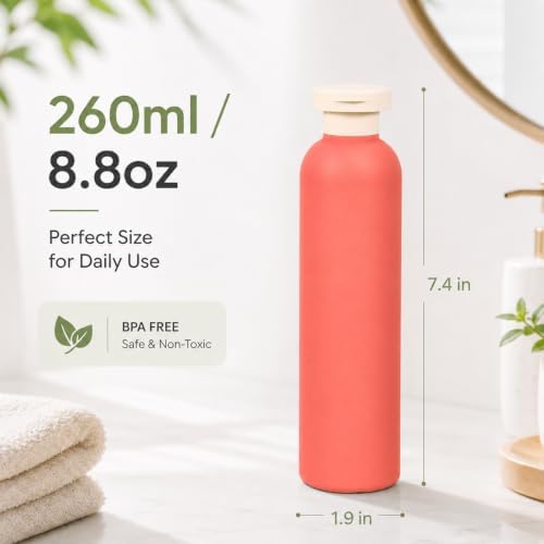 METAPACK 4Pack 6.8oz Travel Shampoo Bottles with Labels, Refillable Travel Bottles, Flip Top Squeeze Bottles, Portable Plastic Toiletry Containers for Lotion, Conditioner & Body Wash(orange, yellow) - 1
