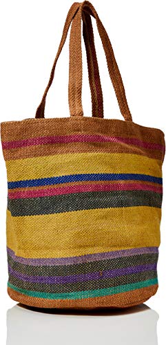 Sac de plage ocre grand volume avec doublure coton et poche interne - 2