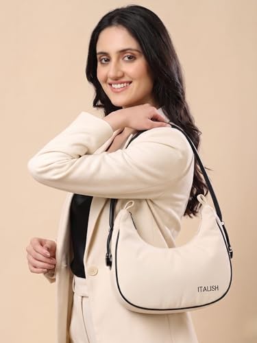 Image of ITALISH Crescent Sling Bag for Woman with Zipper Half Moon Crossbody Purse for Everyday Use | Lightweight