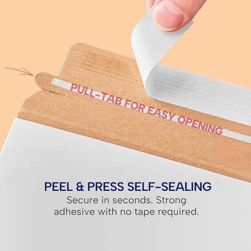 Image of BOX USA Rigid Mailers 12.75 x 15 (100-Pack) - Cardboard Mailer Envelopes for Photos, Artwork, Certificates - Stay Flat
