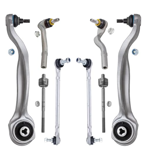 Image of Detroit Axle - 8pc Front End Control Arms Kit for 2014-2016 Mercedes Benz E250, 2010-2016 E350, 2013-2014 E400, 2010-2011 E550, Upper Control Arms w /Ball Joint Tie Rods Sway Bars Replacement