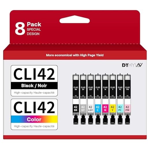 CLI-42 Compatible Ink Cartridges Replacement for Canon CLI42 CLI-42 CLI 42 Use with Pro-100 Pro 100 Printer 8 Value Pack (1BK, 1C, 1M, 1Y, 1PC, 1PM, 1GY, 1LGY)