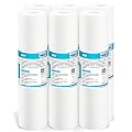 Membrane Solutions 5 Micron 10" x 2.5" Sediment Water Filter Replacement Cartridge for Any Water Filter 10 x 2.5 inch Whole House RO System, Compatible with GE FXUSC, Aqua-Pure AP110, WHKF-GD05-6 Pack