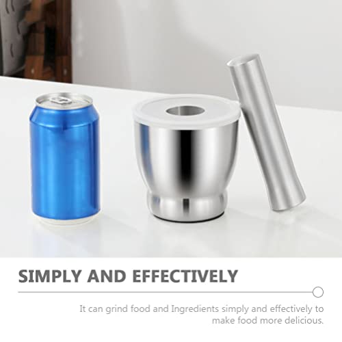 Toyvian 1 Conjunto de Argamassa E Pilão Conjunto de Guacamole de Aço Inoxidável Com Pau de Metal E T