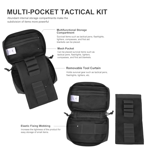 Sac tactique utilitaire noir Mardingtop idéal pour le trekking et la course
