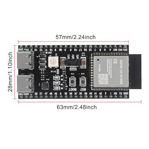 Image of 2Pcs ESP32-S3 Dual Type-C Development Board ESP32-S3-DevKit Core Board WiFi+Bluetooth Internet of Things ESP32-S3-1-N16R8 N16R8 ESP32 S3 Development Board