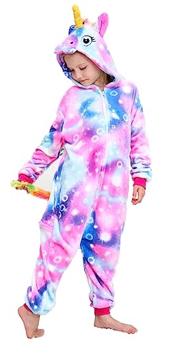 Shingwurle Unisex Kids Unicorn Onesie Girls One Piece Pajamas Halloween Cosplay Costume Sleepwear