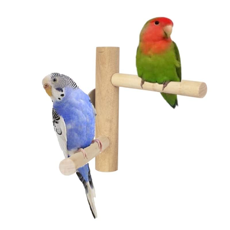 Image of KSK Natural Wooden Bird Perch for Cage - Wall Mounted Parrot Stand with Stainless Steel Bolt - Comfortable Foot Rest for Budgies, Lovebirds, Cockatiels & Small Birds