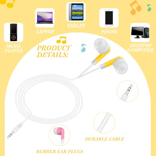 Image of Kigeli 300 Packs Wired Earbuds Bulk, Multicolor