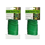 Alfven Jardín Planta Lazos, 2,5 mm x 20 m Lazos para Plantas Alambre Plastificado Lazos de Torcedura para Planta Flores para Tomates, vides y Plantas trepadoras
