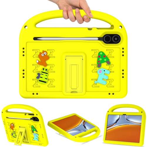 Case for Honor Pad X9 2023 11.5 inch, Kids Cartoon Protective Cover with Handle Stand Pencil Slot Lightweight Shockproof Cover for Honor Pad X9 2023 11.5 inch Yellow