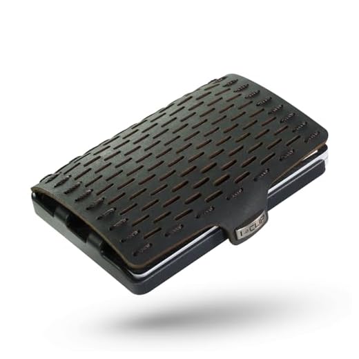 I-CLIP Original Geldbörse mit Münzfach - Slim Wallet aus Leder - Kreditkartenetui mit Geldklammer - hochwertiges Portemonnaie - Schwarz mit schwarzem Rahmen