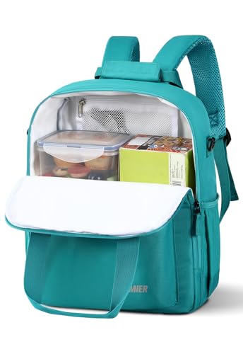 Image of MIER Small 16L Insulated Cooler Backpack with Removable Divider, Lightweight Soft Wine Cooler Bag for Beach Travel Work Picnics Camping, Portable Lunch Backpack for Men Women,Teal