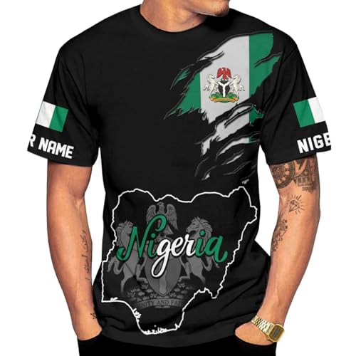 Personalized Nigerian Flag 3D T-Shirt, Nigeria Shirt, Nigerian T Shirt Gifts for Men & Women, Nigerian Jersey Soccer