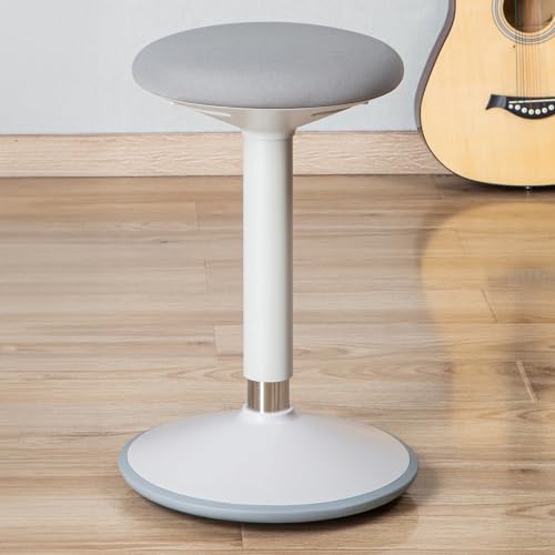 Image of Desky Motion Sit Stand Stool - Adjustable Height Active Perch Stool with Weighted Base & Wobble Tilt, Ergonomic Standing Desk Chair (Black)
