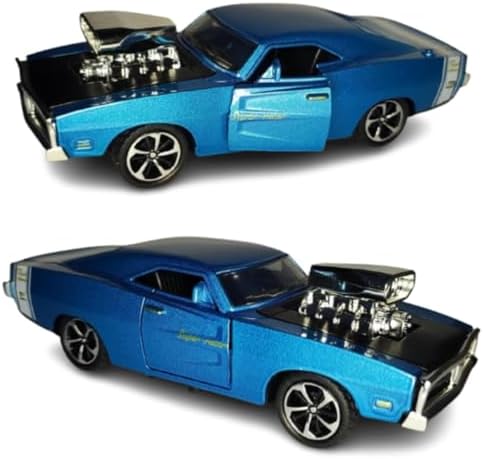 Carrinho Miniatura Ferro Metal Suv Range Rover E Bmw Dodge V8 Fricção (Azul Metalico)