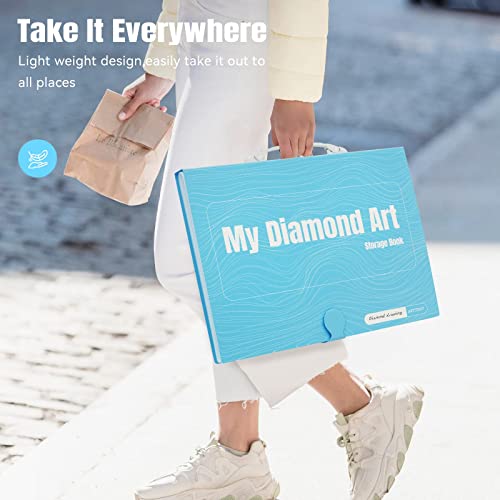 Image of ARTDOT A2 Storage Book for Diamond Art Kits, Diamond Art Portfolio Folder with 30 Pocket Slevees Protectors (39.7 x 56cm)