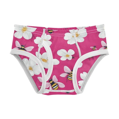 Wusikd Cute Bees Boys' Underwear Cotton Flowers Boys Briefs Soft Toddler Underwear 2T