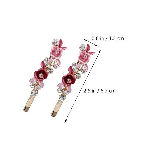 Miniatura 2 de Lurrose 8 pinzas para el cabello con diseño floral, diseño floral, diseño floral, accesorios decorativos para el cabello con diamantes de imitación